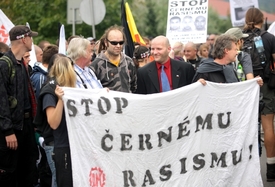 Momentka z demonstrace v Novém Boru z roku 2011.