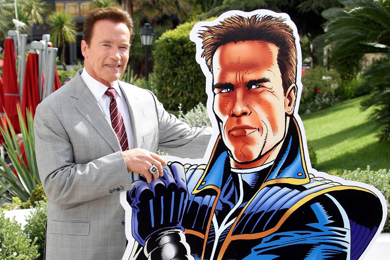 Živý Arnie s animovaným na Mezinárodním filmovém festivalu v Cannes roku 2011.
