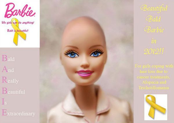 Plešatá Barbie má nemocný dětem ukázat, že jsou krásné i bez vlasů.
