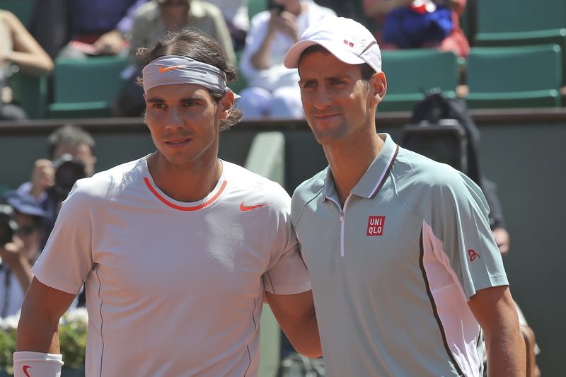 Tenisté Rafael Nadal a Novak Djokovič (vlevo) si proti sobě zahrají na turnaji ATP v Montrealu semifinále.