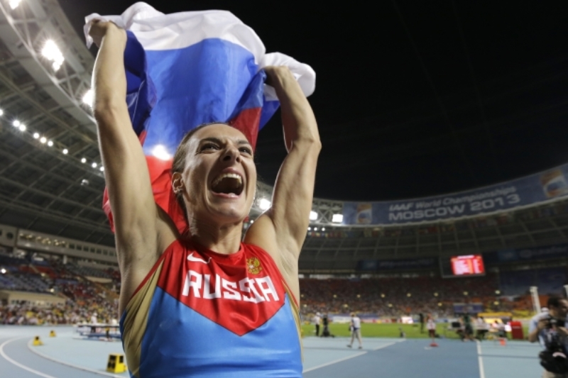 Ruská tyčkařka Jelena Isinbajevová. Ruská tyčkařka Jelena Isinbajevová.