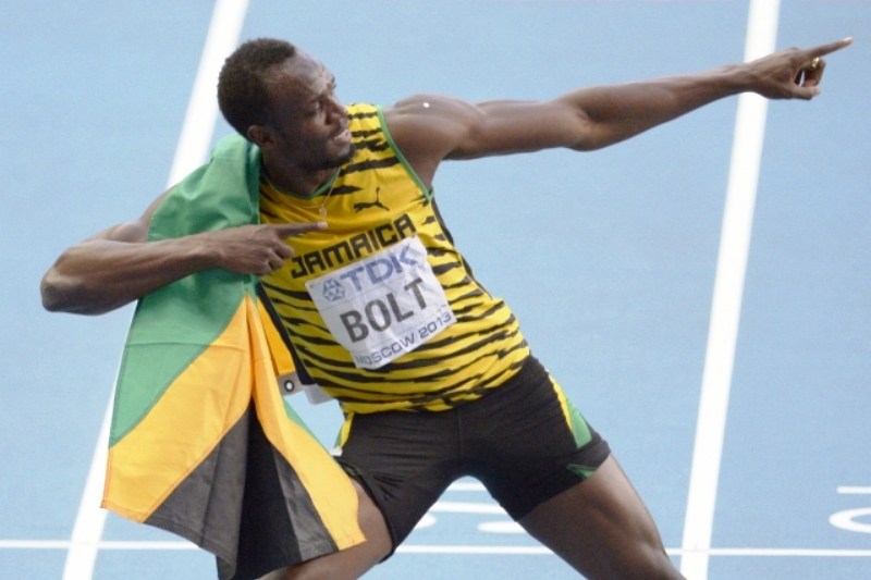 Usain Bolt získal na mistrovství světa v Moskvě tři zlaté medaile.