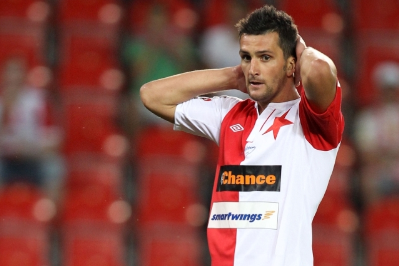 Útočník Slavia Martin Fenin stále čeká na svůj první gól v sešívaném dresu. Útočník Slavia Martin Fenin stále čeká na svůj první gól v sešívaném dresu.