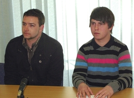 Útočníci Jiří Miškovič (vlevo) a Václav Boublík.