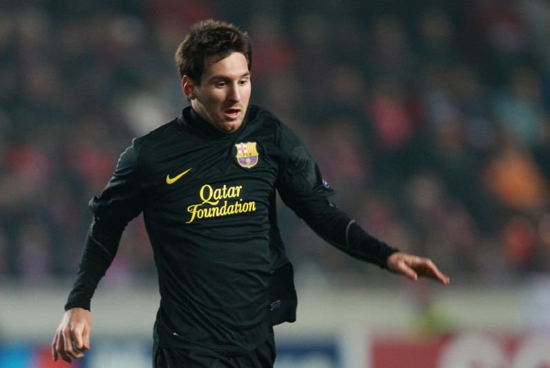 Lionel Messi v dresu Barcelony s původním sponzorem. Lionel Messi v dresu Barcelony s původním sponzorem.
