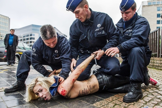 S Femen se ve světě obvykle příliše nemazlí - na snímku Brusel a úřadovny EU. 