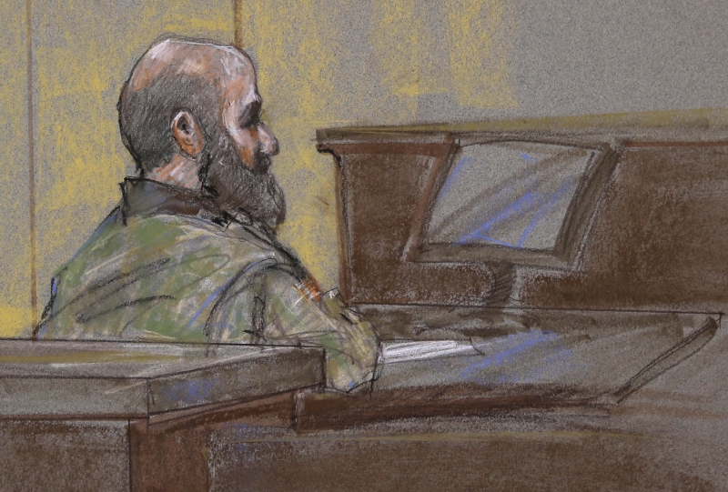Odsouzený Nidal Malik Hasan. Odsouzený Nidal Malik Hasan.