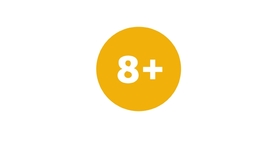 Logo označující pořad vhodný pro děti starší osmi let.