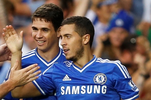 Eden Hazard (vpravo).