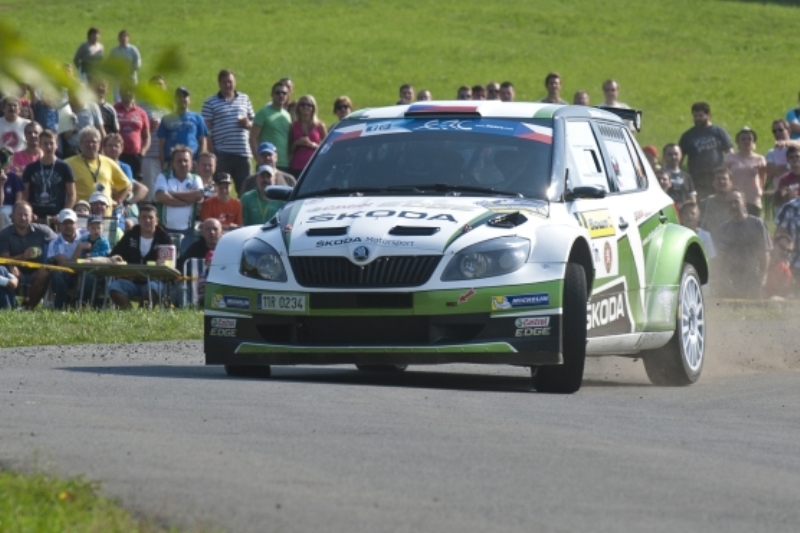 Jan Kopecký s vozem Škoda Fabia S2000. Jan Kopecký s vozem Škoda Fabia S2000.