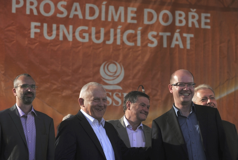 Vedení ČSSD při akci v Ostravě.