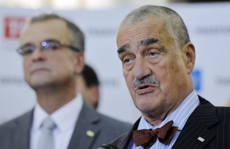 Místopředseda TOP 09 Miroslav Kalousek (vlevo) a šéf partaje Karel Schwarzenberg.
