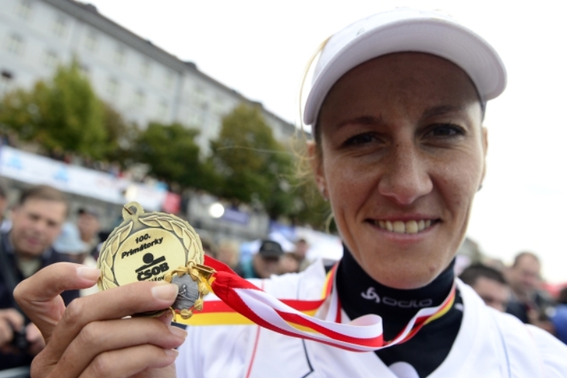 Zlatá skifařka Miroslava Knapková.