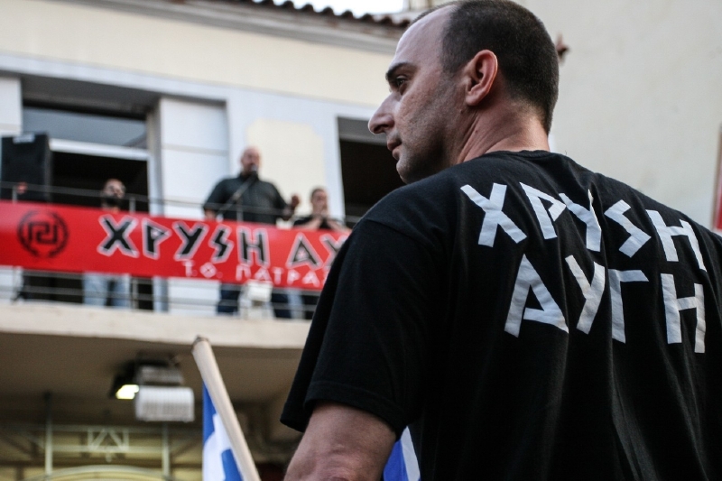 Volič radikální strany Zlatý úsvit. Volič radikální strany Zlatý úsvit.