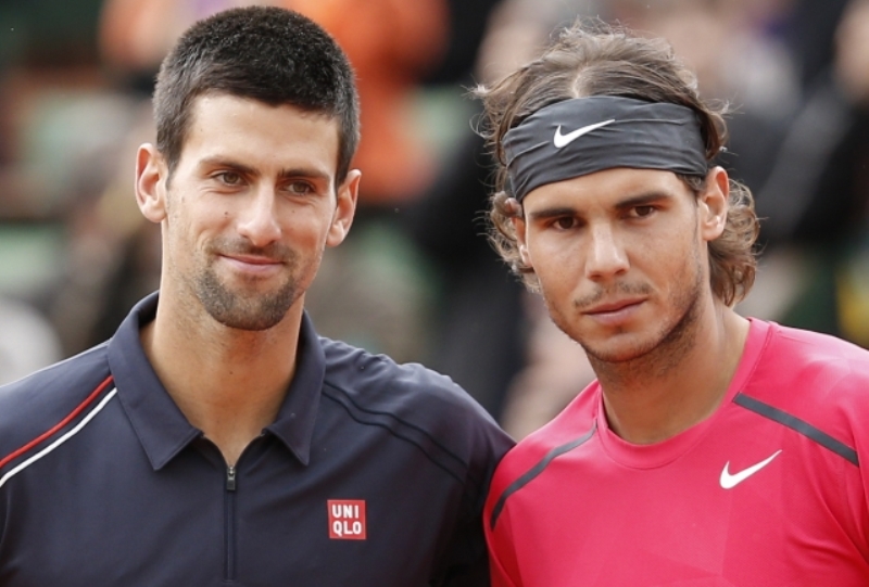 Rafael Nadal (vpravo) a Novak Djokovič.