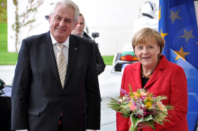 Miloš Zeman a Angela Merkelová Miloš Zeman a Angela Merkelová