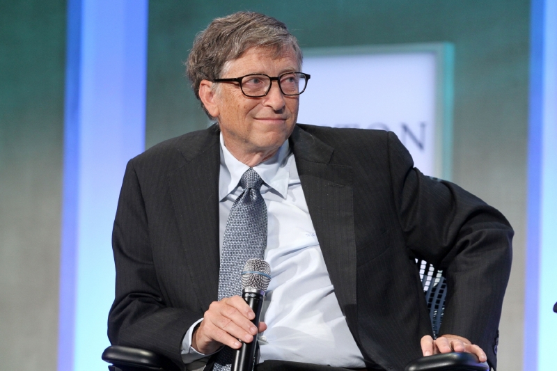 Bill Gates na konferenci na Harvardově univerzitě. 