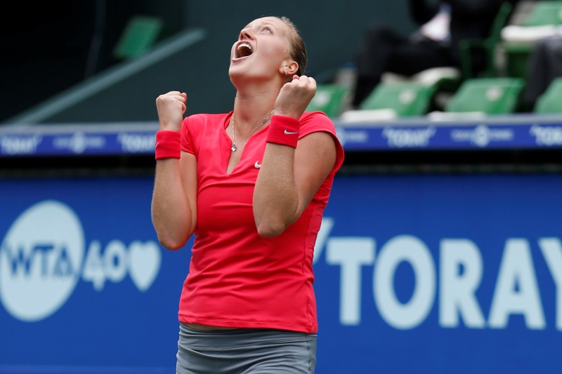 Petra Kvitová po triumfu v Tokiu vstoupila vítězně i do turnaje v Pekingu. 