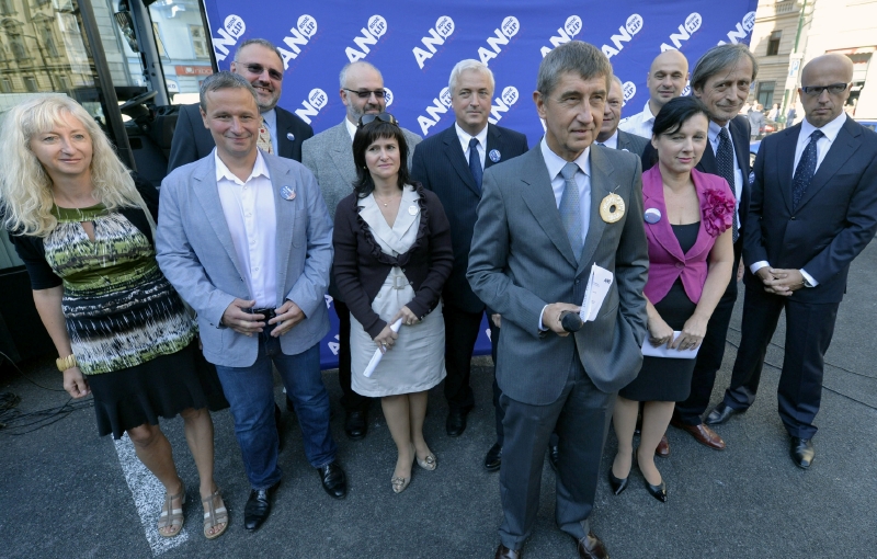 Andrej Babiš a jeho politické hnutí ANO.