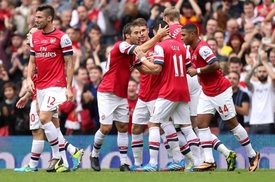 Radost fotbalistů Arsenalu.