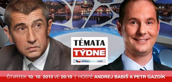 Do TV Barrandov tentokrát zavítají Andrej Babiš s Petrem Gazdíkem. Do TV Barrandov tentokrát zavítají Andrej Babiš s Petrem Gazdíkem.