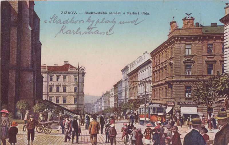 Tramvaj na Žižkově.