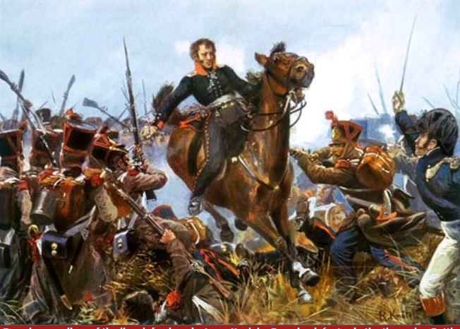 Francouzští granátníci se brání útoku Prusů.