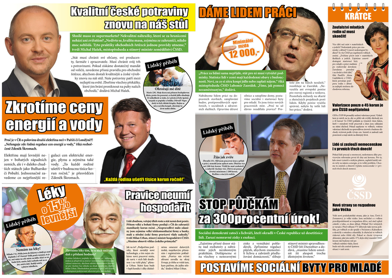 Volební noviny s vylhaným příběhem rozdává ČSSD po celé zemi.  