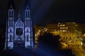 Kostel sv. Ludmily a projekce skupiny The Macula.
