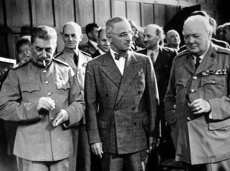 Stalin, Truman a Churchill v Postupimi v červenci 1945.