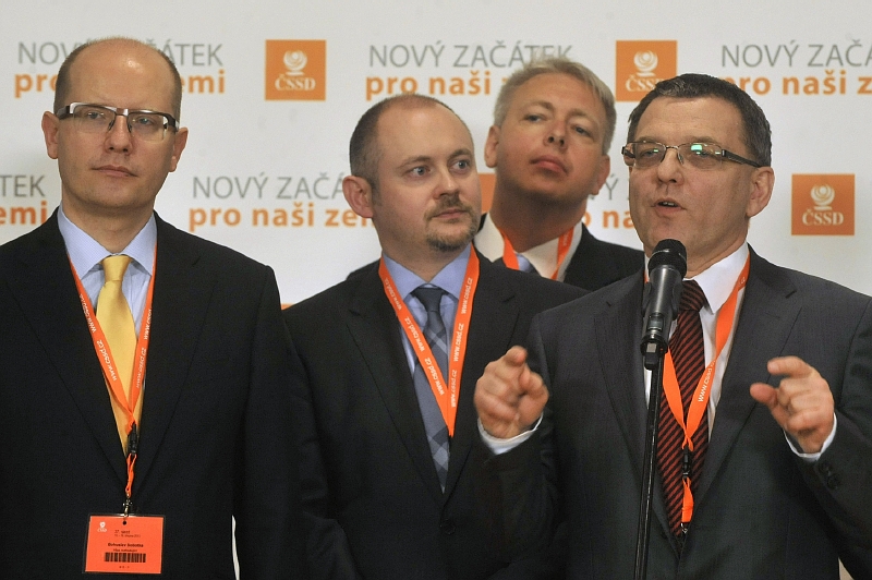 Nejdiskutovanější muži ČSSD (zleva): Bohuslav Sobotka, Michal Hašek, Milan Chovanec a Lubomír Zaorálek.