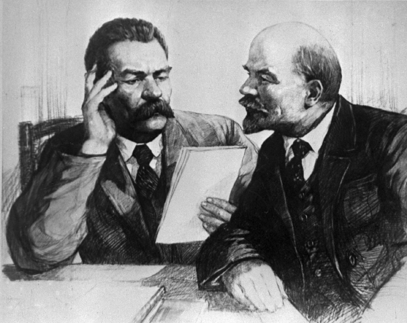 Tak copak si máme nově myslet třeba o vztahu spisovatele Gorkého (vlevo) s Leninem?