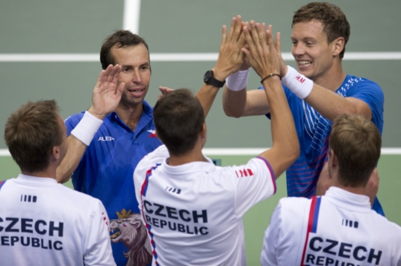 Radek Štěpánek (vlevo) a Tomáš Berdych.