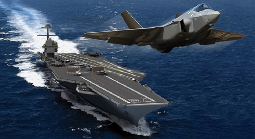 USS Gerlad Ford je první letadlovkou, která bude mít elektomagnetický startovací systém pro letadla EMALS.   