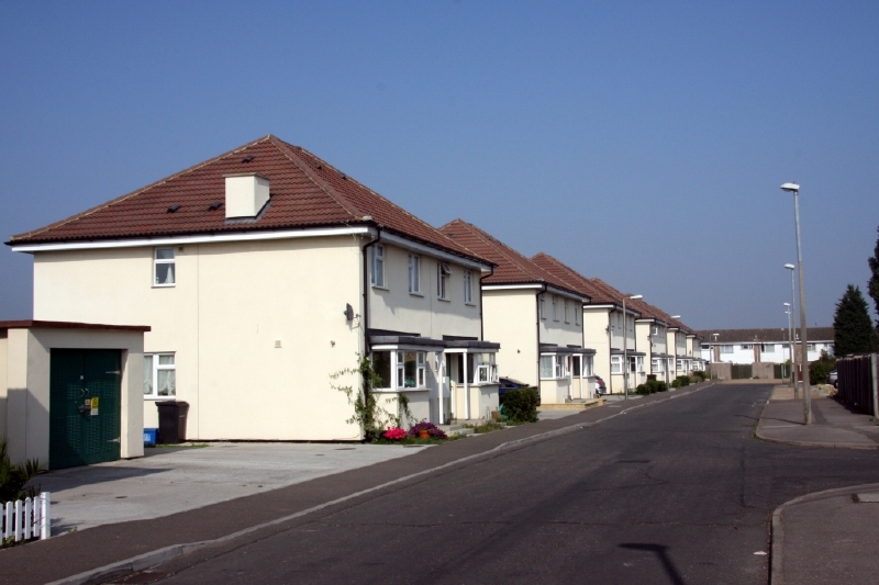 Satelitní sídliště v East Tilbury.