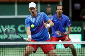 Deblový pár Radek Štěpánek a Tomáš Berdych.