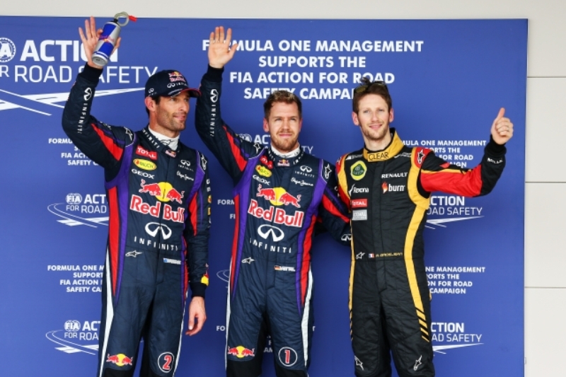 Kvalifikaci na VC USA opět ovládl šampion Sebastian Vettel (uprostřed).