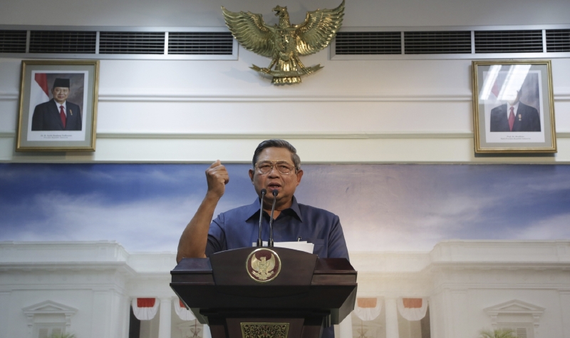 Indonéský prezident Susilo Bambang Yudhoyono v televizním projevu.