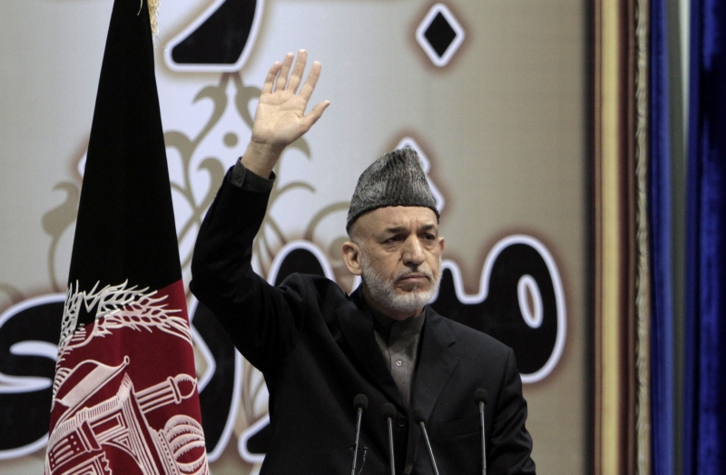 Afghánský prezident Hamíd Karzáí. Afghánský prezident Hamíd Karzáí.
