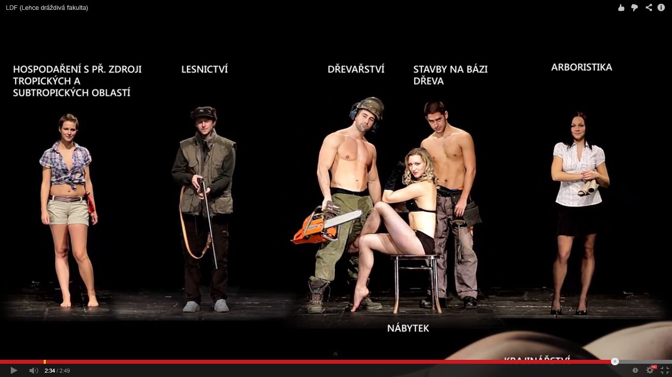 Vítězná reklama studentů lesnictví a dřevařství v Brně.