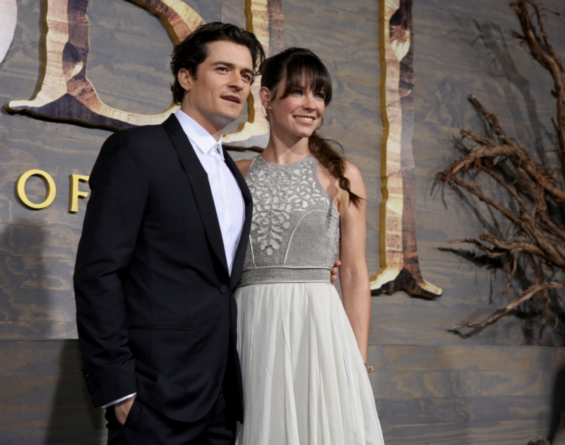 Orlando Bloom a Evangeline Lillyová na premiéře.