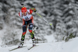 Veronika Vítková při závodu SP v Hochfilzenu.