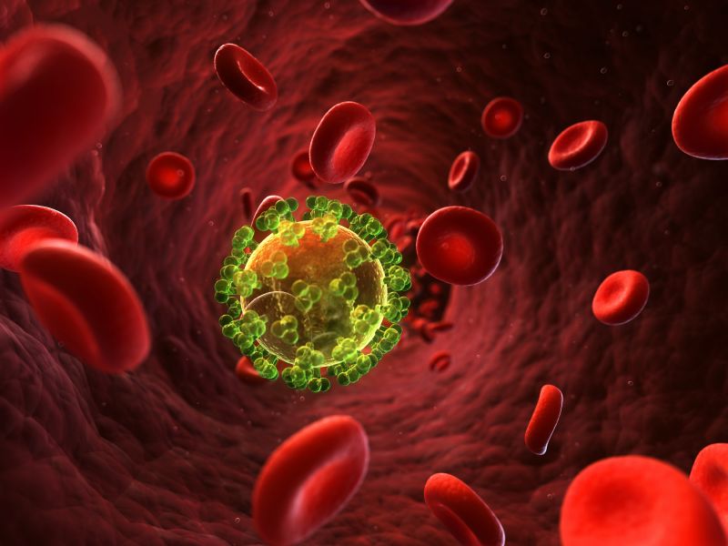 Obrázek viru HIV.