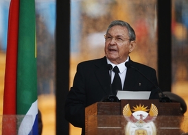 Kubánský prezident Raúl Castro při svém projevu.