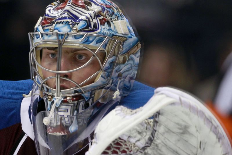 Ruský hokejový brankář Semjon Varlamov z Colorada Avalanche. Ruský hokejový brankář Semjon Varlamov z Colorada Avalanche.