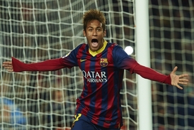 Brazilský supertalent Neymar v dresu Barcelony.
