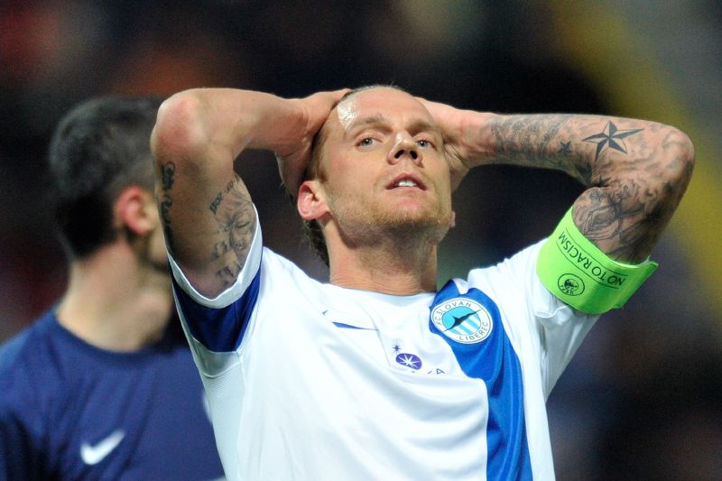 Obránce Slovanu Liberec Radoslav Kováč.