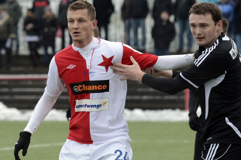 Tomáš Necid v dresu Slavie.