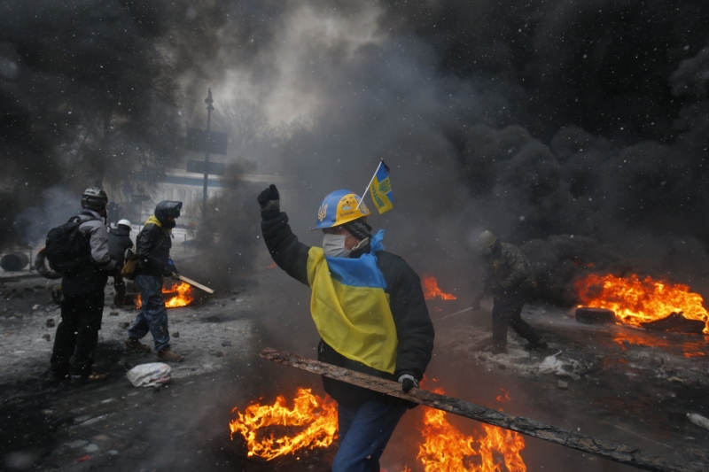 Protesty v Kyjevě.