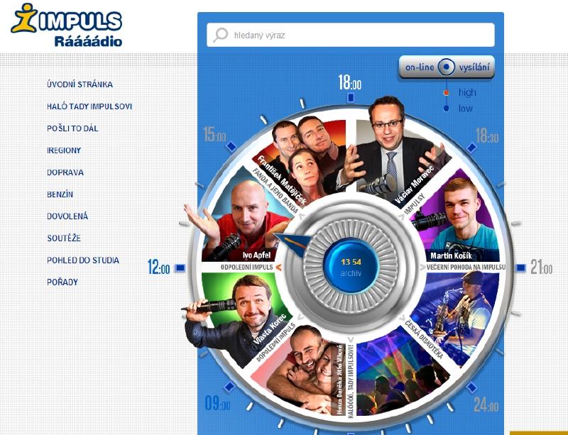 Nový web Rádia Impuls.